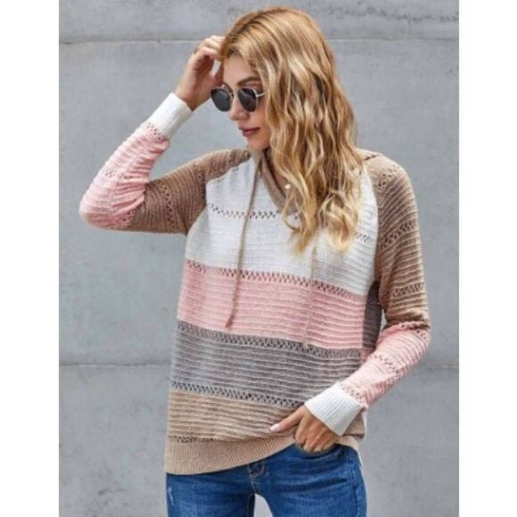 Multicolored Knitted Hoodie  - Picture 2 of 13